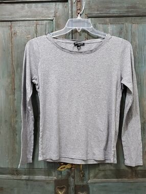 Eileen Fisher Long Sleeve 50% Organic Cotton Scoop Neck Tee, Size Small